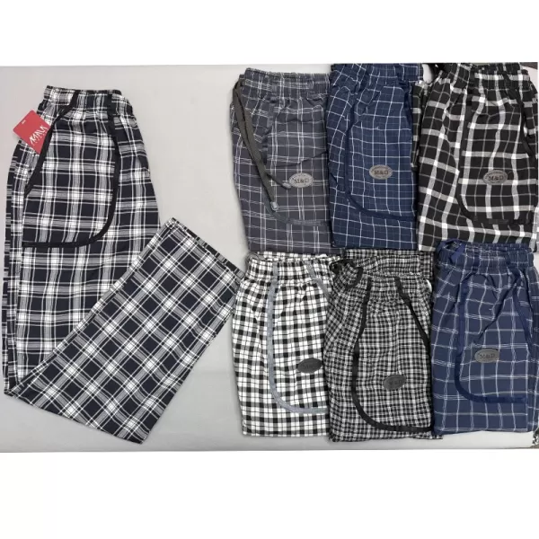 شلوار چهارخانه راحتی مردانه کتان کد 174 مناسب استفاده روزمره و استایل کژوال
