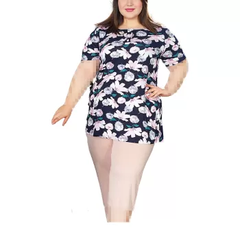 تیشرت و شلوارک زنانه سایز بزرگ کد 9827