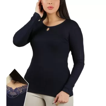 بلوز کبریتی یقه اشکی گیپوری کد 155