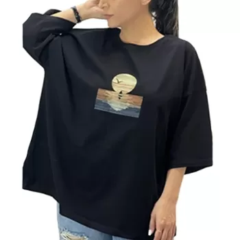 تیشرت باکسی طرح غروب کد 441.53